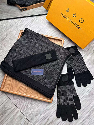 Шапка шарф перчатки Louis Vuitton